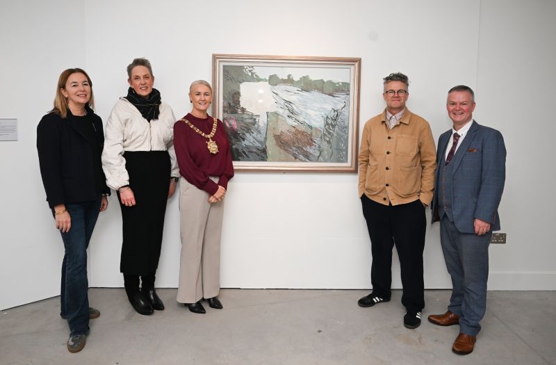 T.P. Flanagan and Seamus Heaney on display at Ulster University for Art Unwrapped 2025