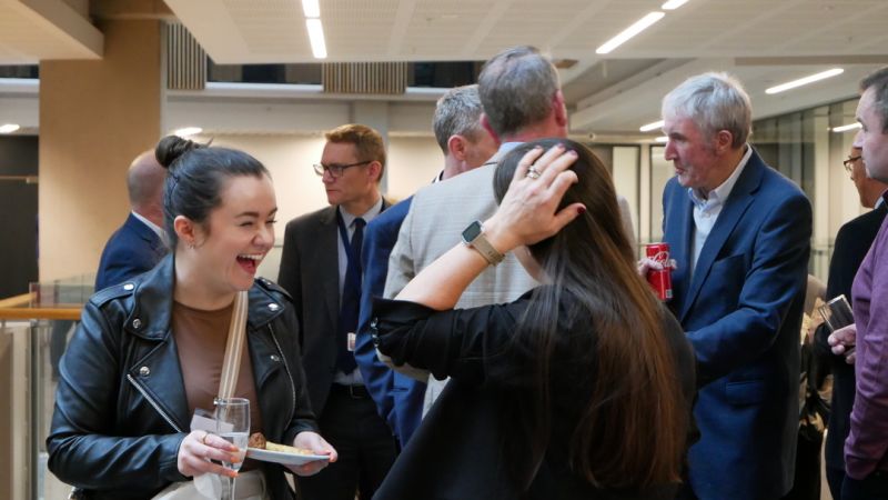 two women laughing