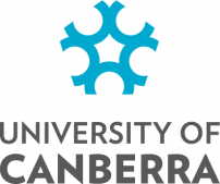 A logo for University of Canberra