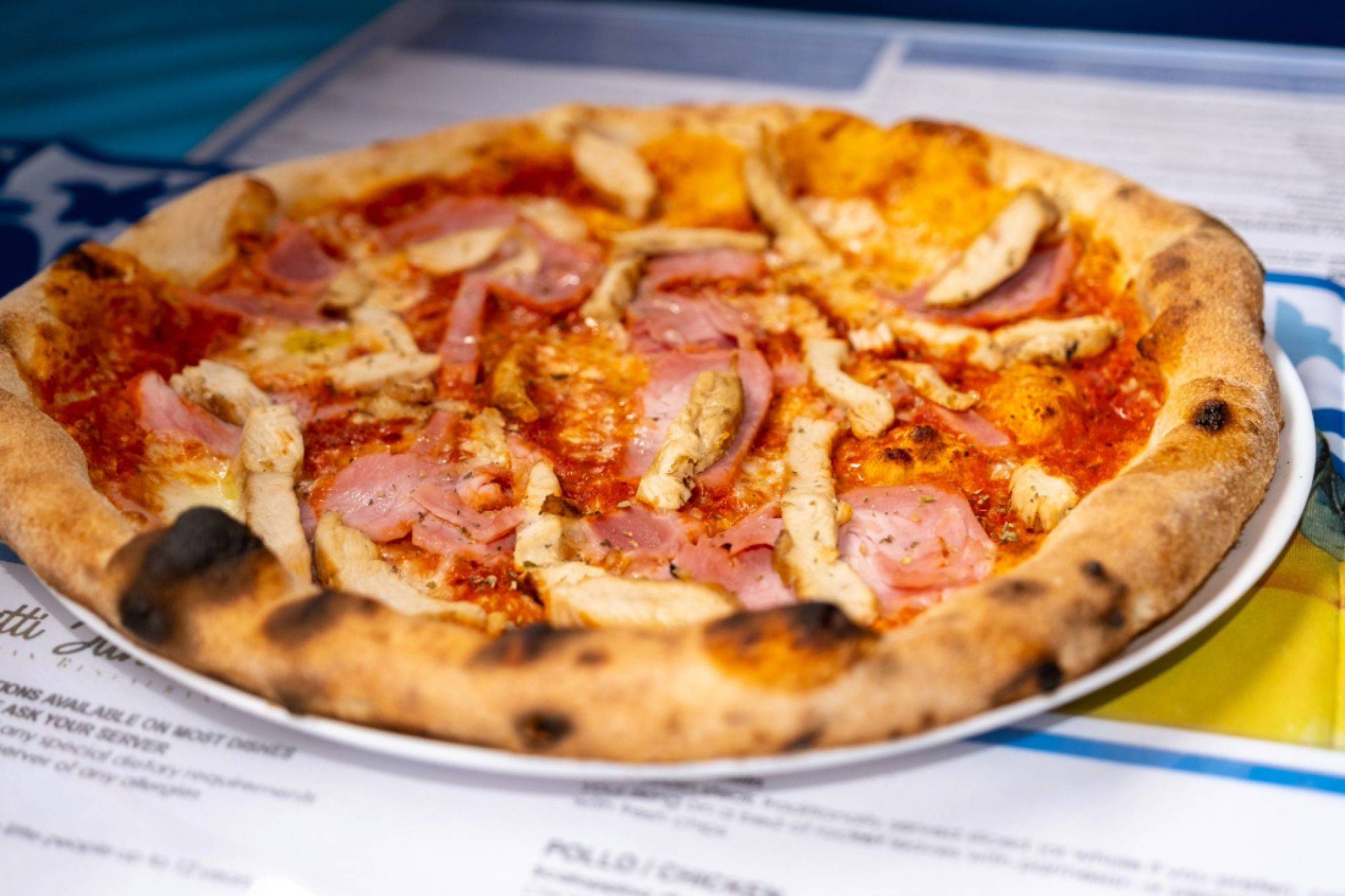 Close up of Spaghetti Junction pizza