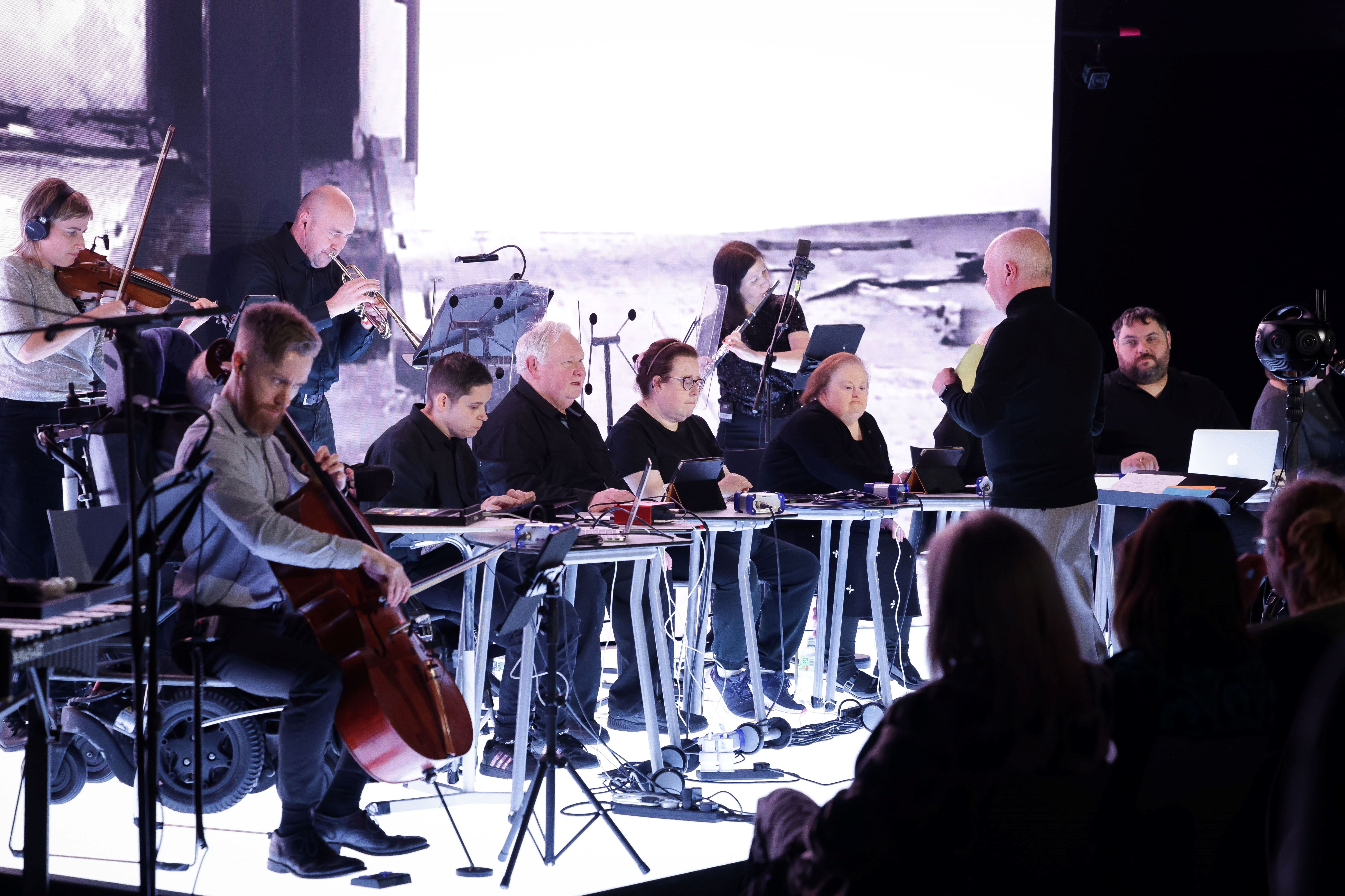 Musicians performing at RENDR Symposium
