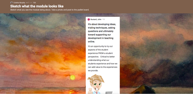 An example of how this might look on Padlet:
