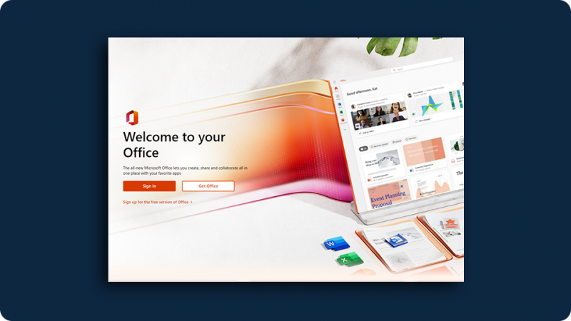 Office 365 Welcome Screen