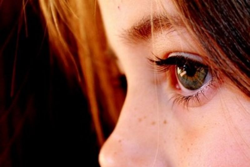 closeup of childs eye
