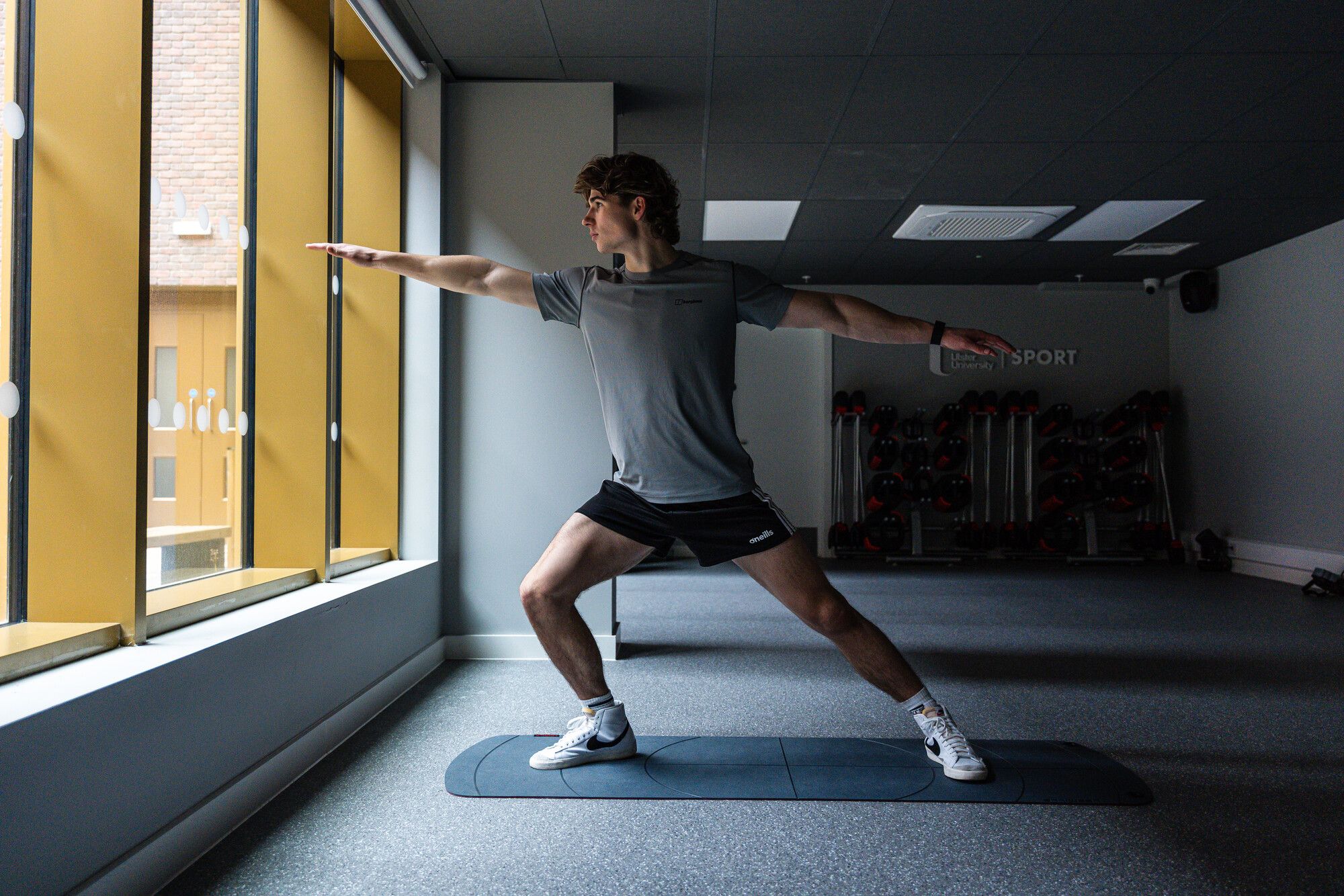 Student doing yoga
