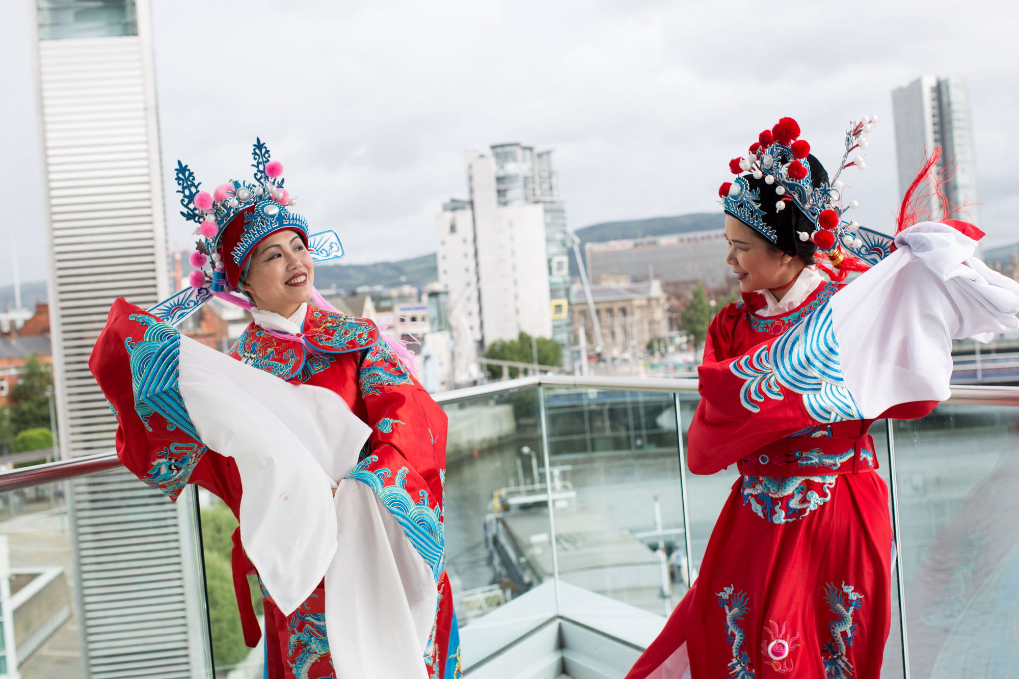 Chinese musicians and dancers entertain at Waterfrong graduations in Belfast