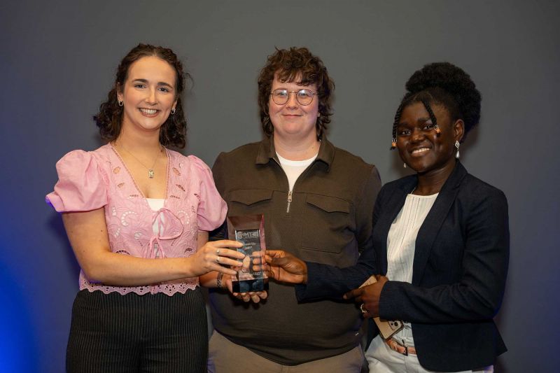 (Runners-up) Niamh Magee and Berienis Muki, both from NICHE (Pictured with guest judge Emer Maguire)