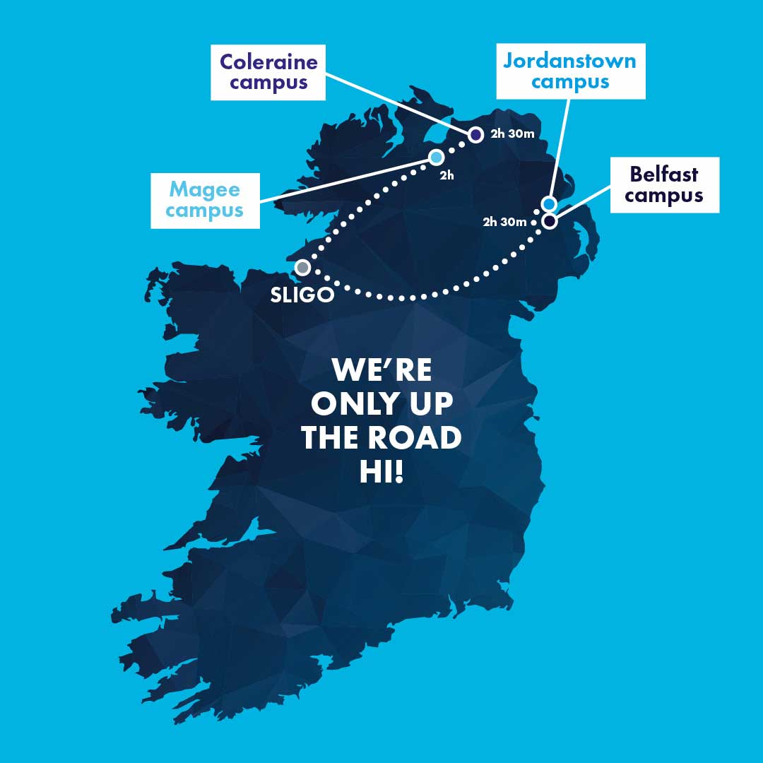 Travel time from Sligo to Ulster University Campuses