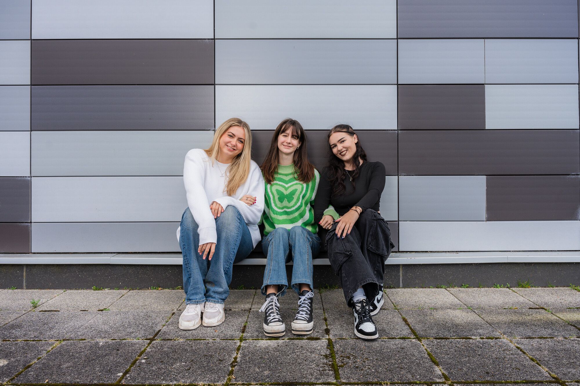 Ulster University Students outside the Martha Magee building Derry~Londonderry