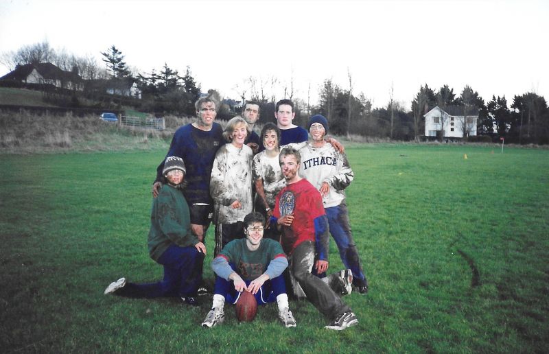 Amanda Murphy football with Americans