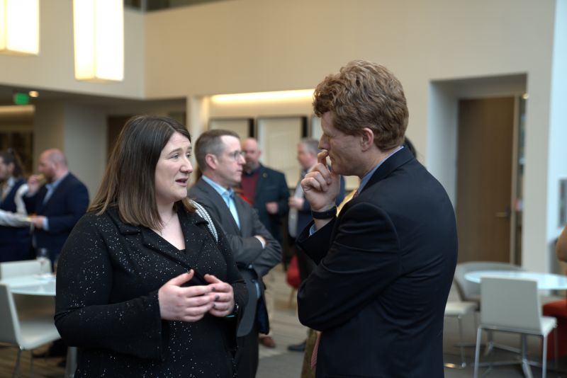 Laura O\'Hare 25@25 participant speaking with Joe Kennedy III